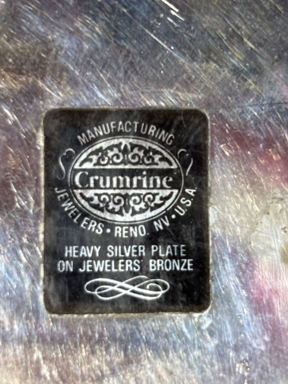 Vintage Crumrine Eagle Belt Buckle American Flag Heavy Silver Plate on Bronze We - Picture 5 of 8